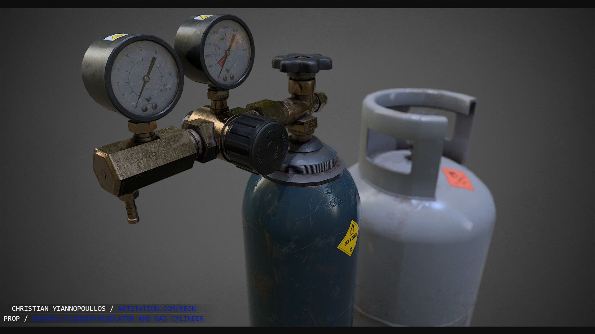 Christian Yiannopoullos - Oxygen Cylinder + Regulator And Gas Cylinder