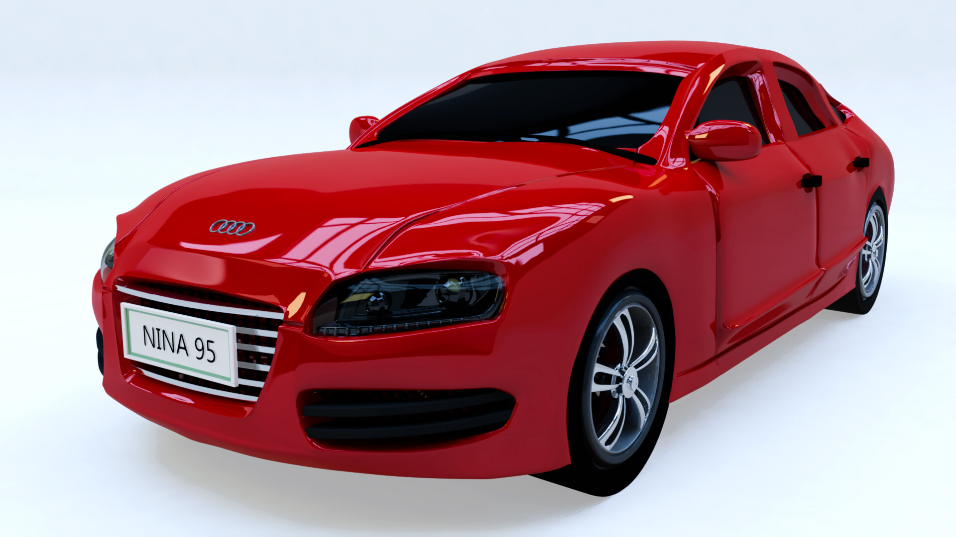 audi car 3d model stylised