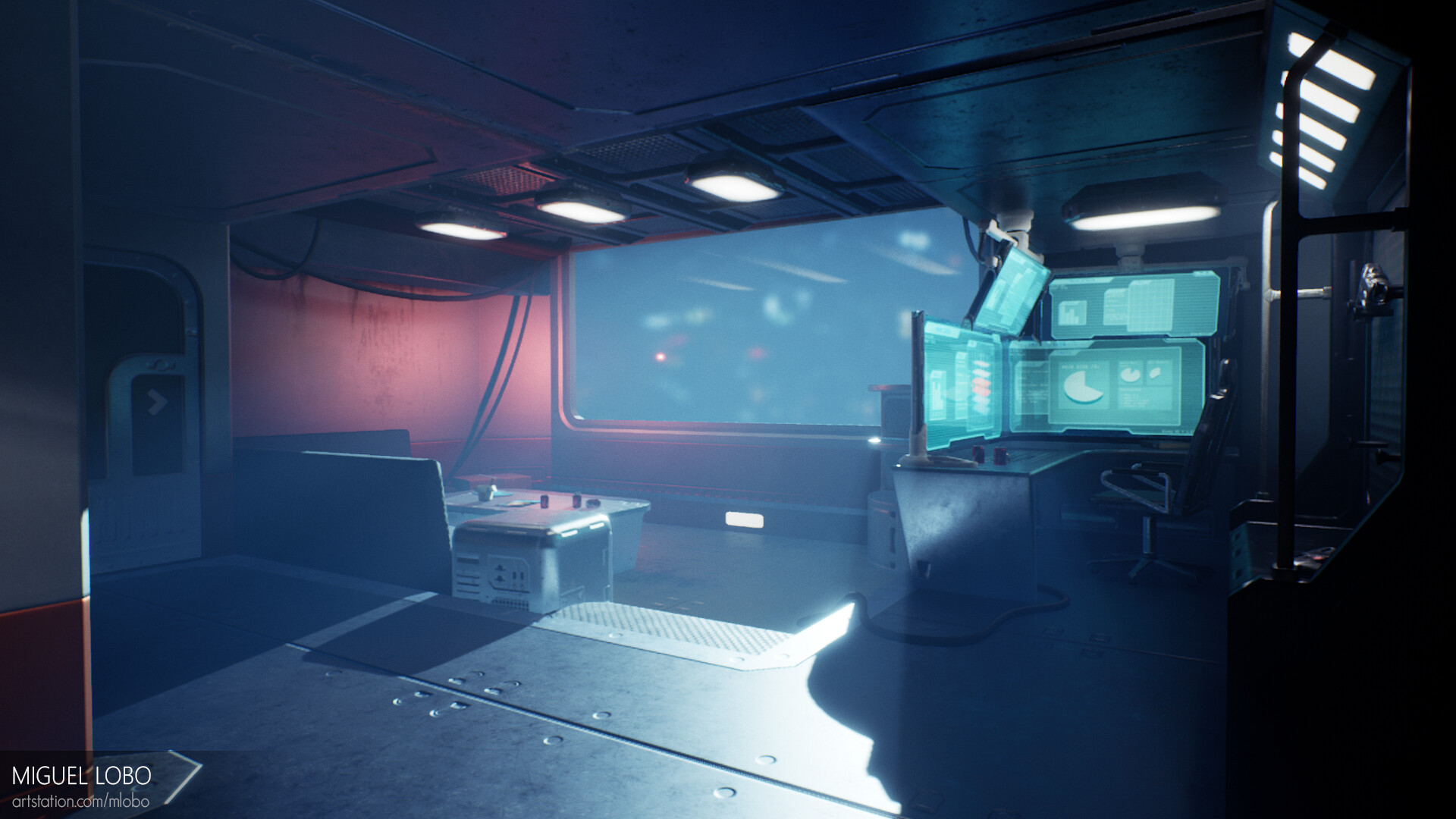 Artstation Apartment G 72 Cyberpunk Room Environment Miguel Lobo