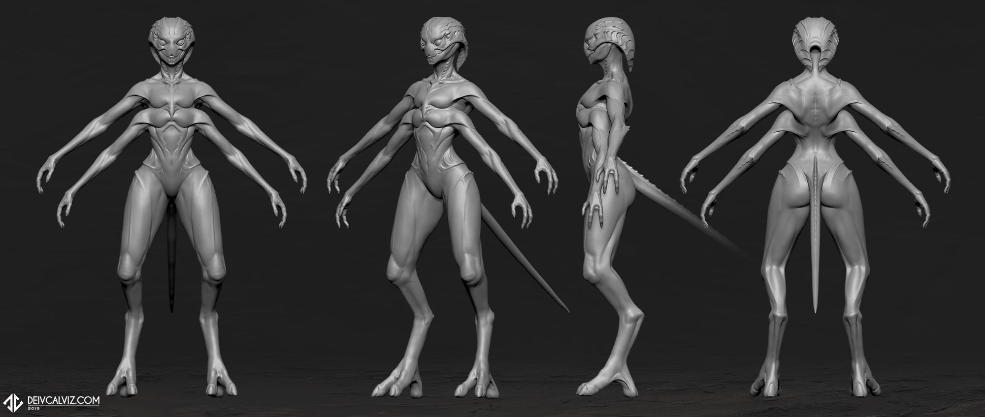 Deiv Calviz Concept Artist And Illustrator Alien Character Concept Sculpt