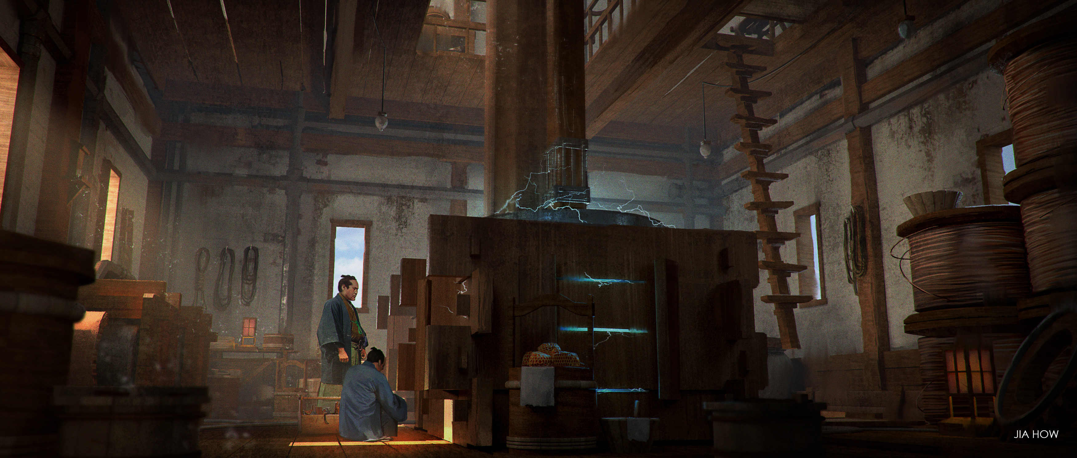 Windmill generator room