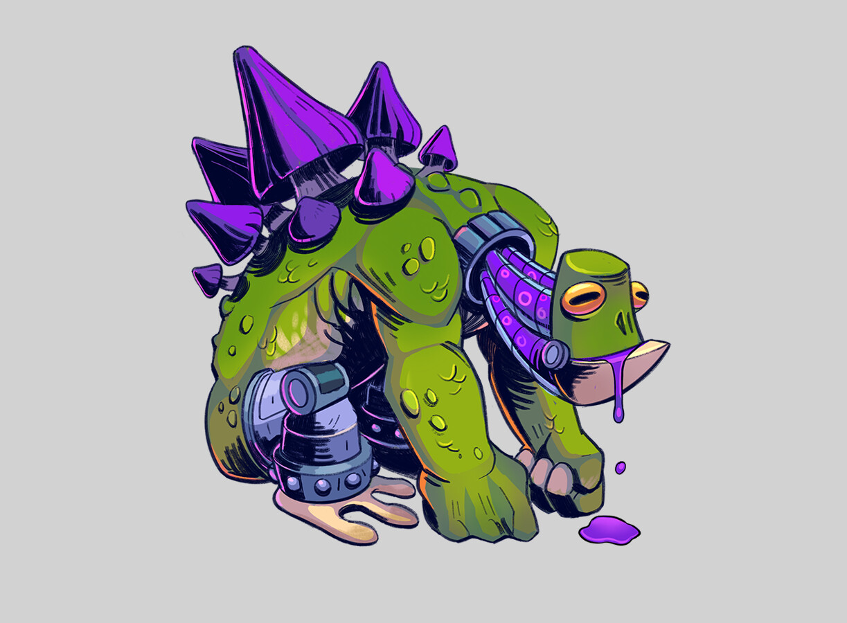 poison-spitting frog golem