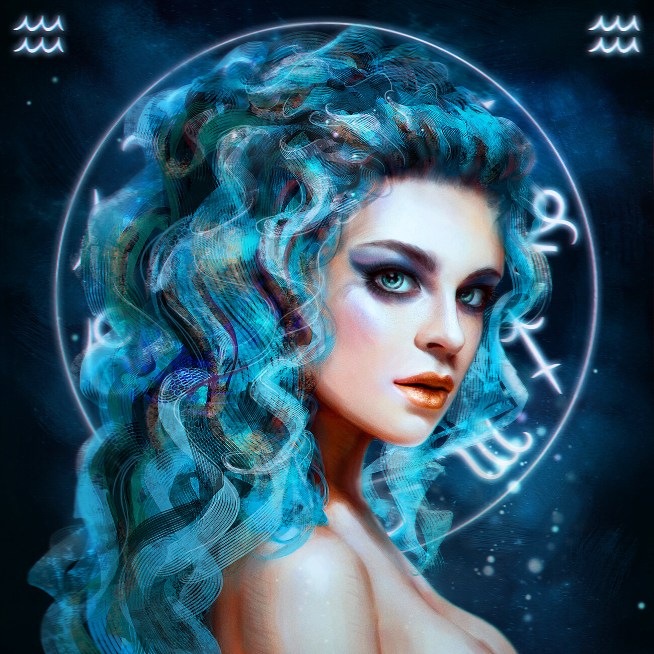 Aquarius by Daria Ridel : r/ZodiacArt