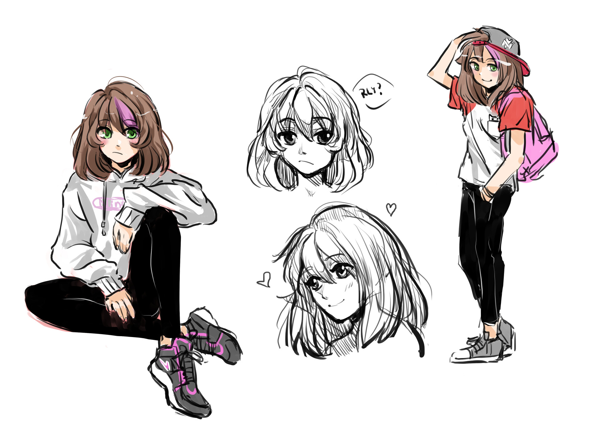 Artstation Anime Girl Character Design For Visual Novel