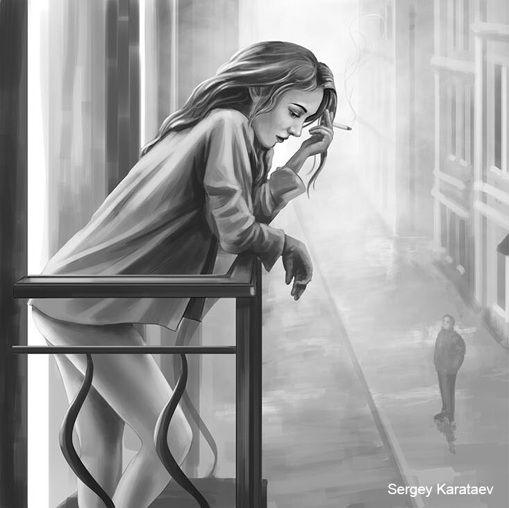 ArtStation - Эскиз к обложке книги А. Алексеева "Поговори со мной"