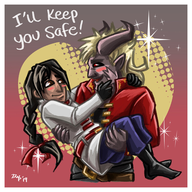 OCs Damien and Draikon.