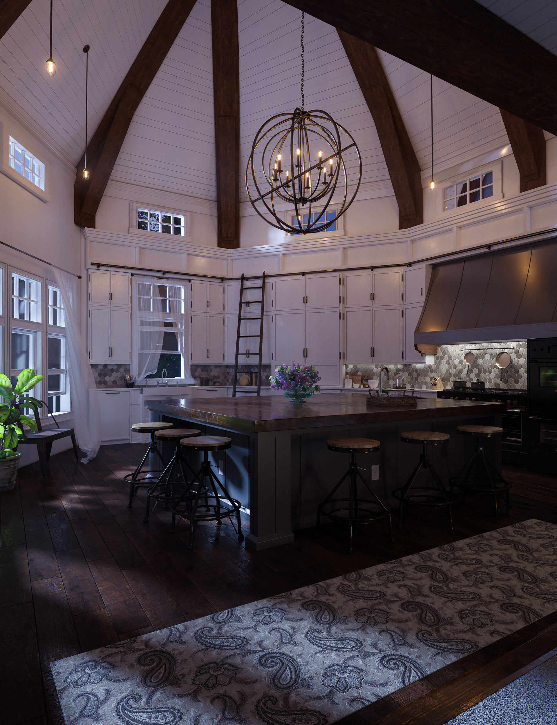 Spencer Fitch Rustic Lake House Kitchen