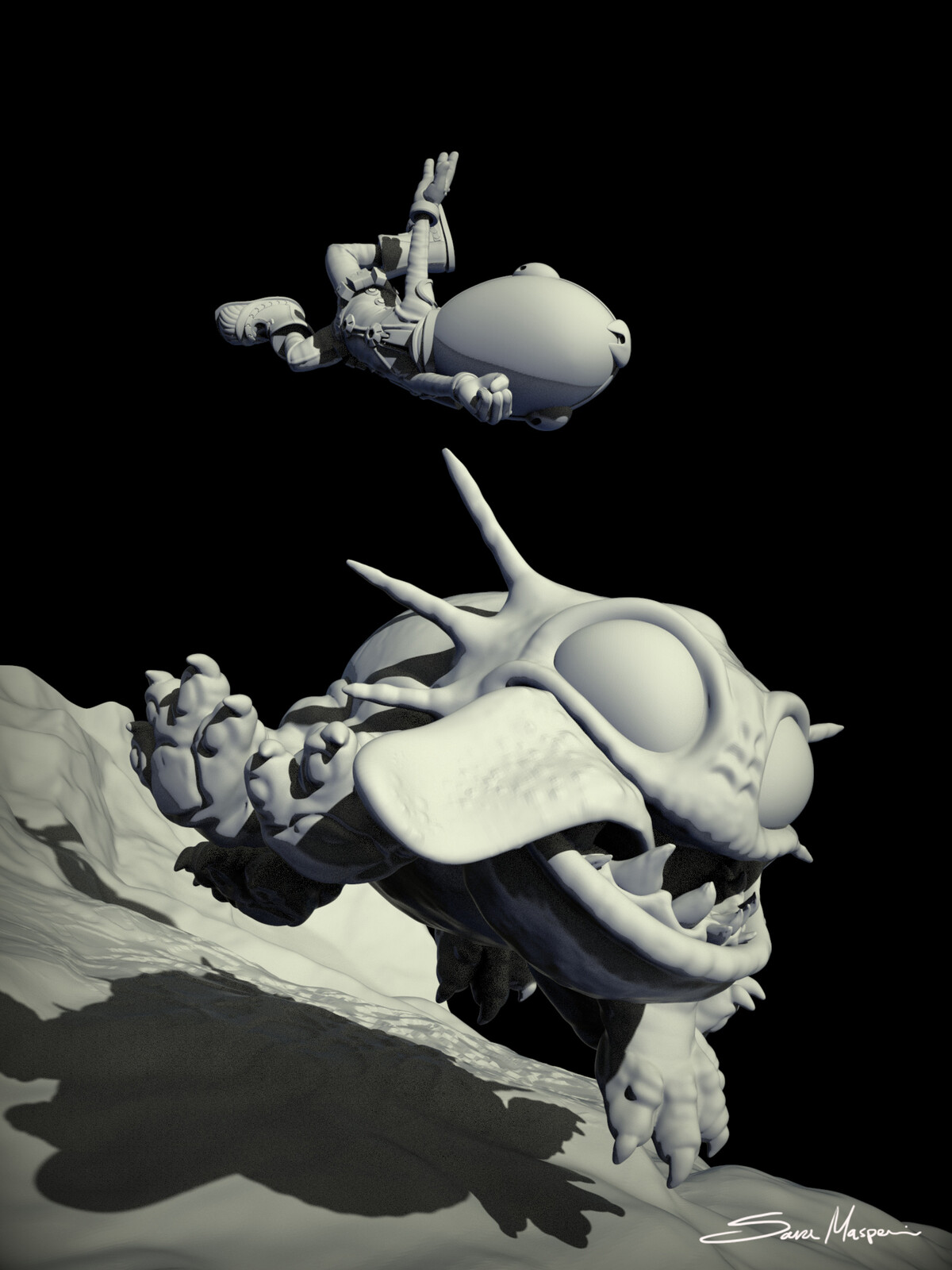 The base 3D model made in ZBrush!