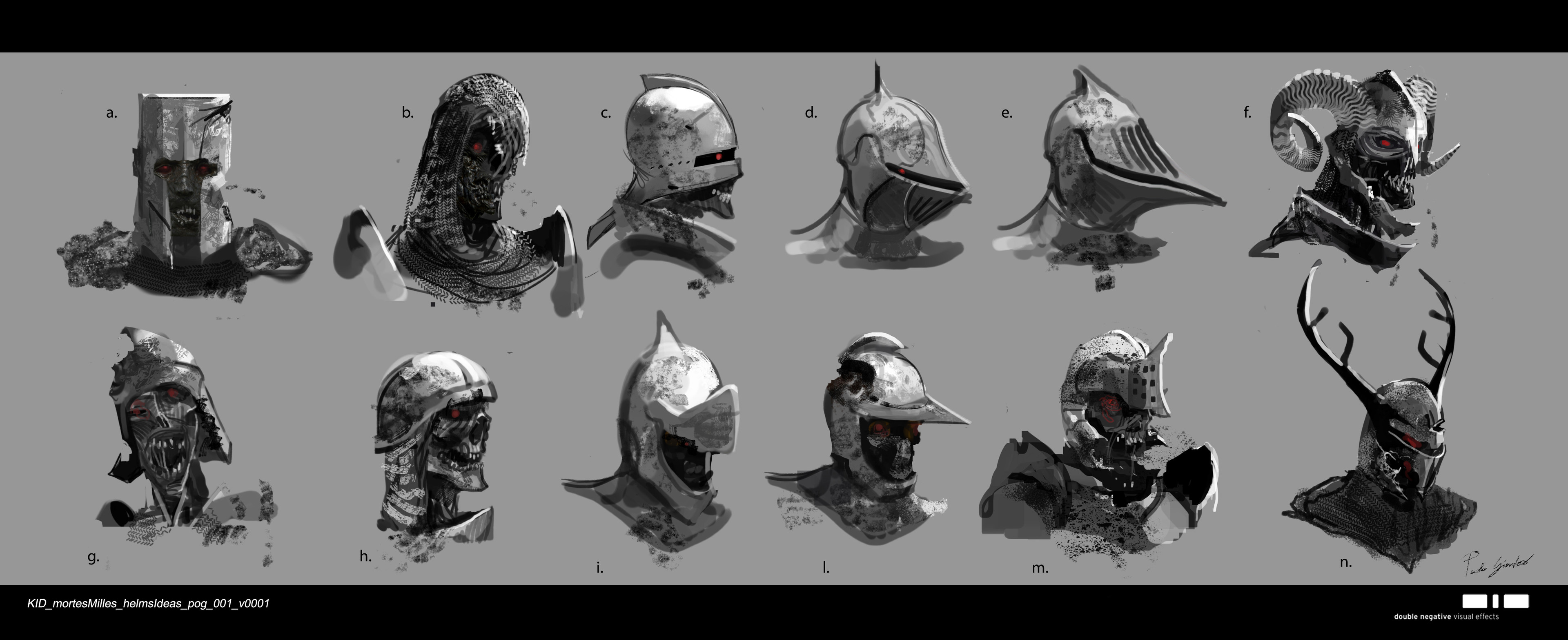 A number of ideas for the design of the helms.