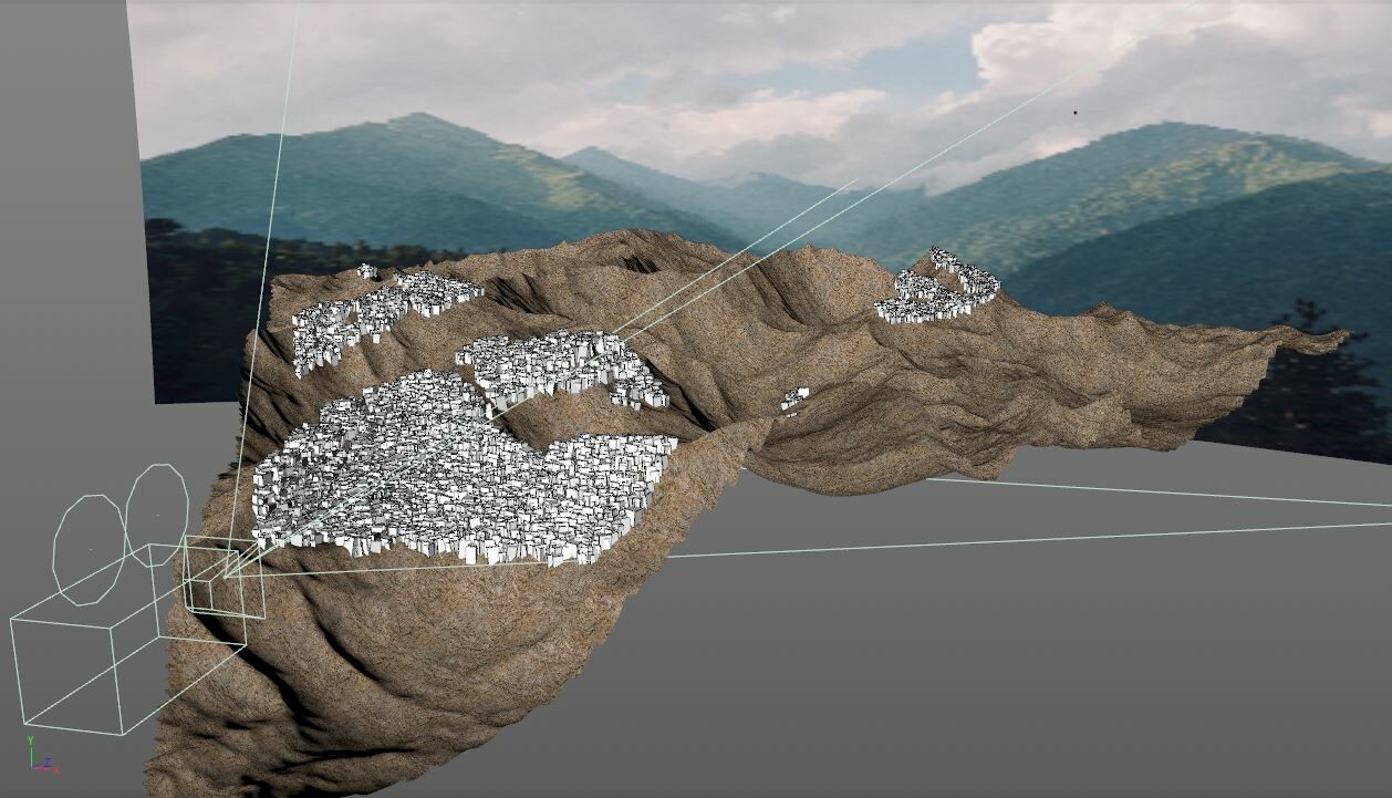 I just selected the visible polygons in my camera view for the duplication.