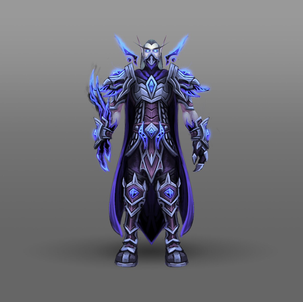 Hunter
For the ranger I wanted to make something akin to a ranger, but with a twist of their own. What if instead of a quiver, they used the void to create arrows from nothing? To help that idea I gave him one "mutated" arm.