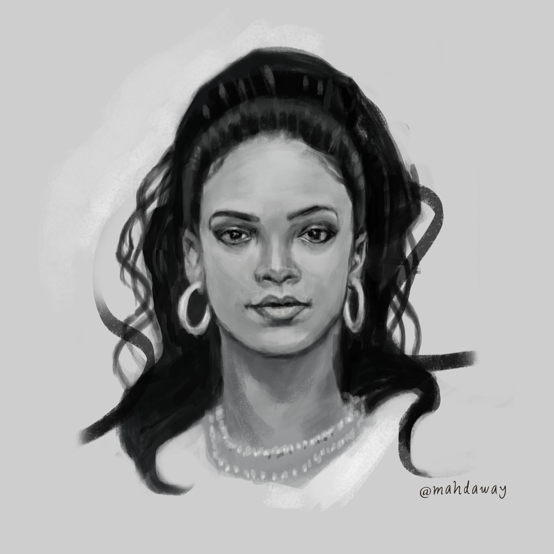 Artstation Digital Painting Of Rihanna Mahdi Ahmed