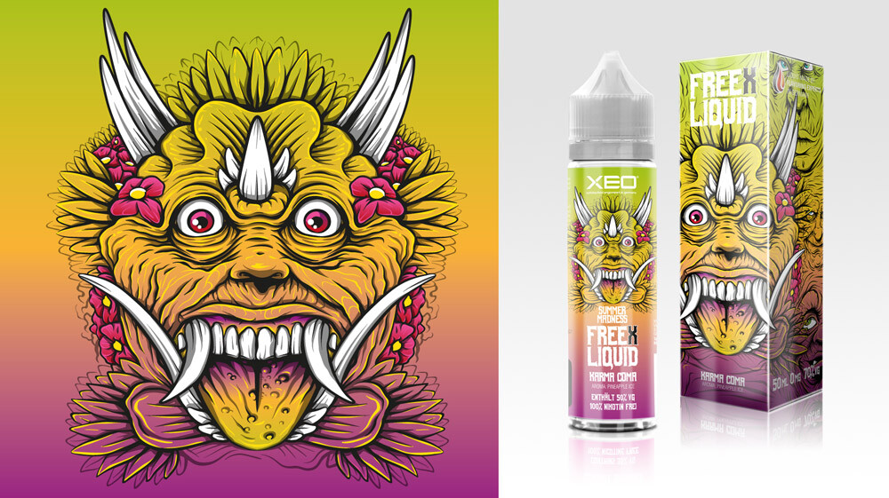 Daniel Korytowski - SUMMER FREEX E-LIQUID - Bottle label design Daniel Korytowski - SUMMER FREEX E-LIQUID - Bottle label design
