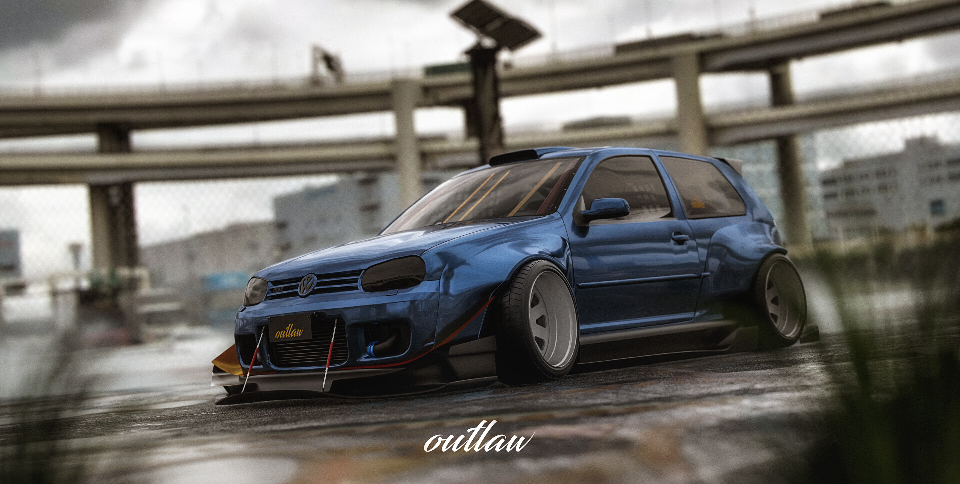 ArtStation - Volkswagen Golf MK4 Widebody-inspired Tuning