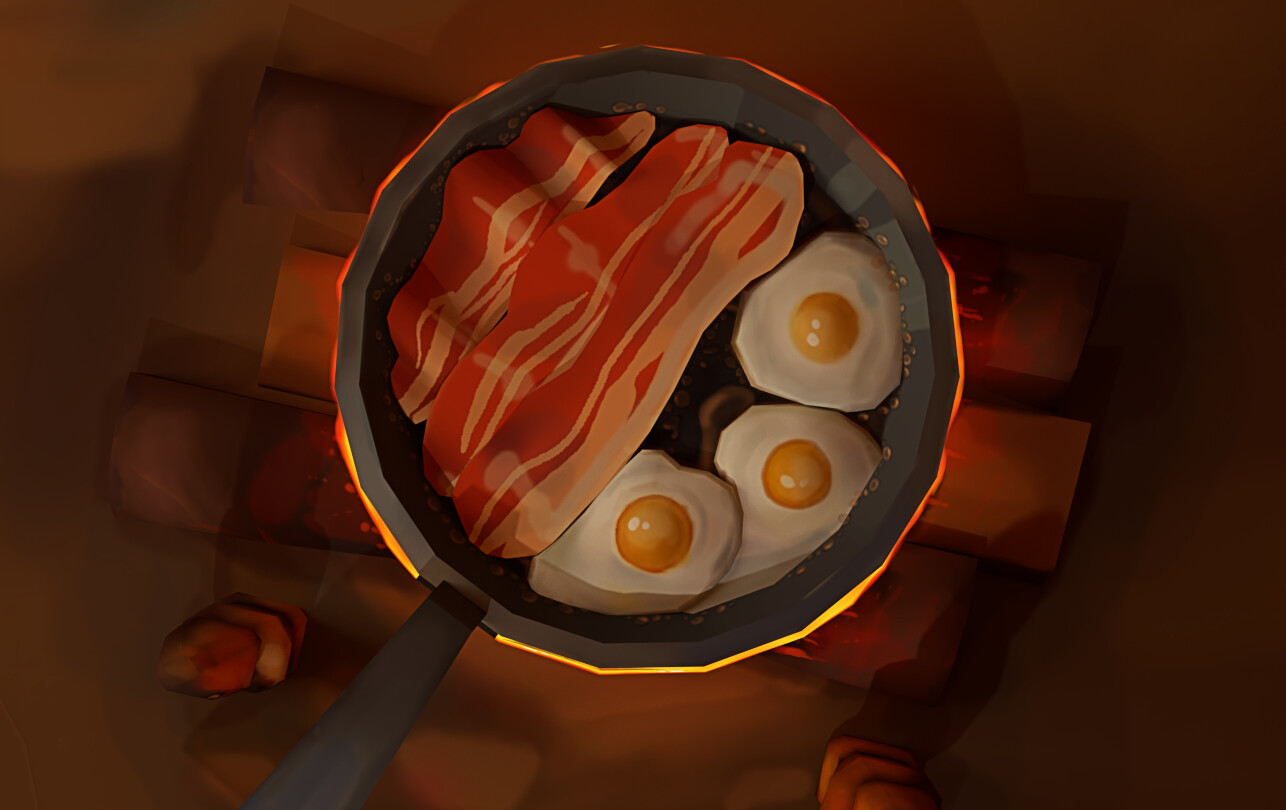 ArtStation - Calcifer Cooking Bacon and Eggs