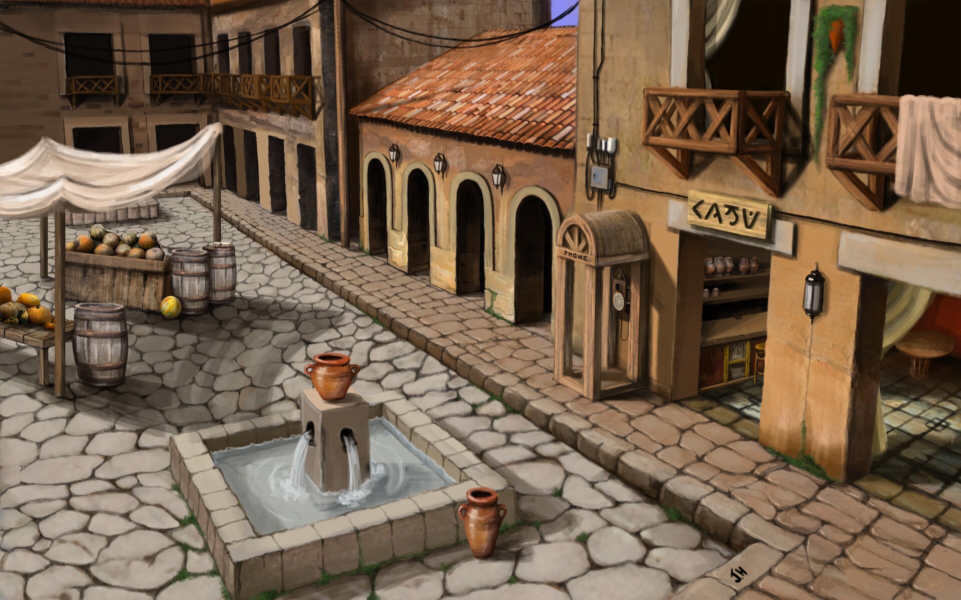 Jessica Hyde Ancient Roman street with electricity