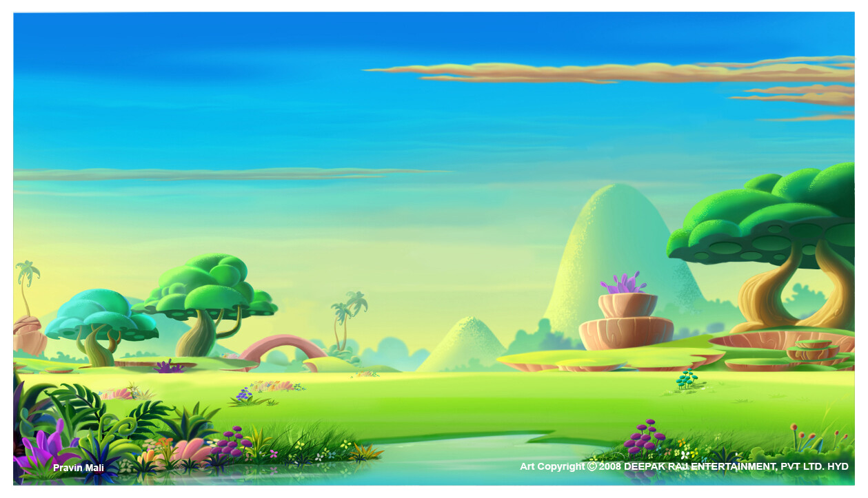 Pravin Mali - 2D Background For Animation Show (Old Work)