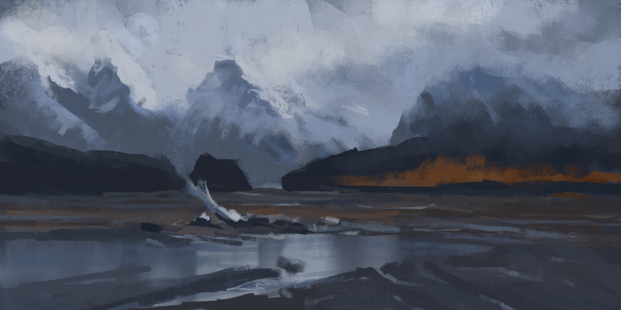 Painting based on John Crum painting (Not original for practice)