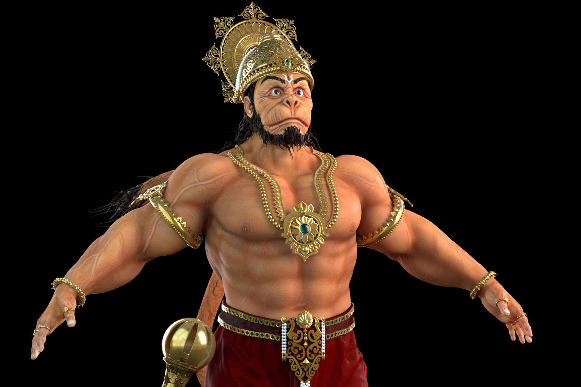 Artstation Hanuman 3d Model Sujith Vcs Gowda