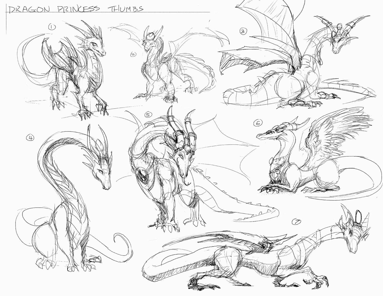Exploration sketches of the dragon princess