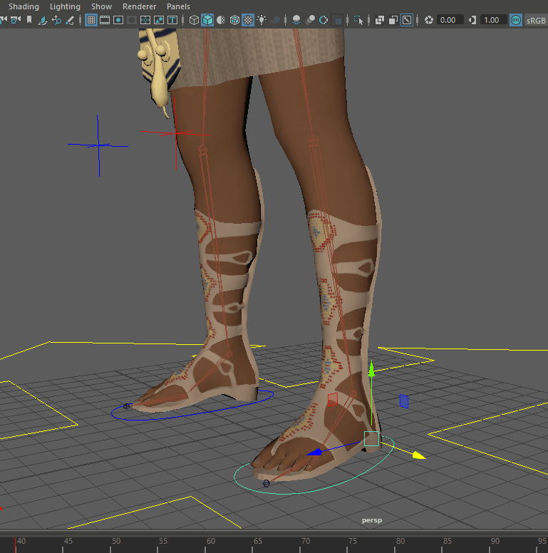 Just a simple leg IK demonstrating the binded mesh. As mentioned this is still a WIP and I still need to work on the skinning and weight painting