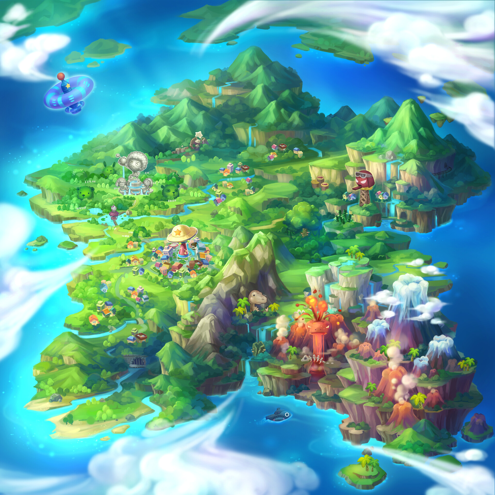 Artstation Caual Game Map Illust Mira Yoo