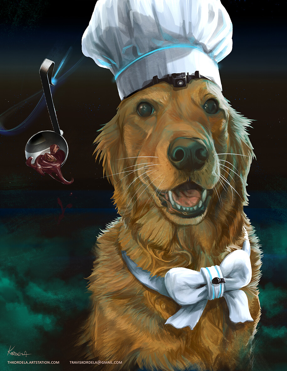 dog in chef hat