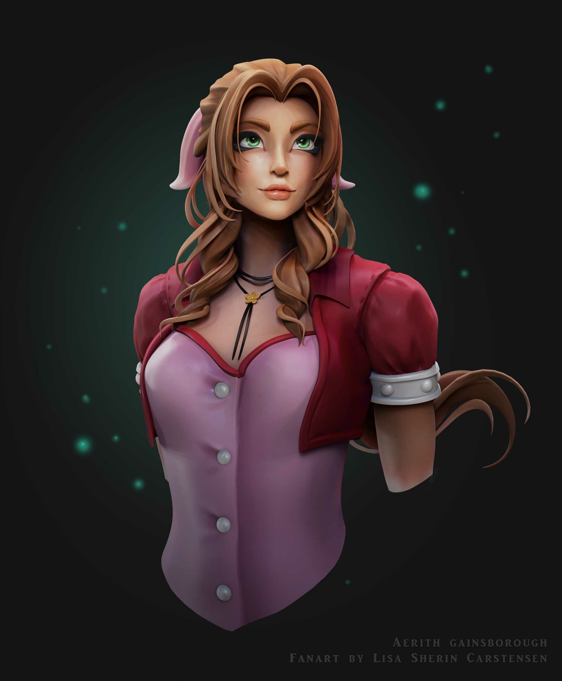 Artstation Fanart Aerith Gainsborough Lisa Sherin Carstensen