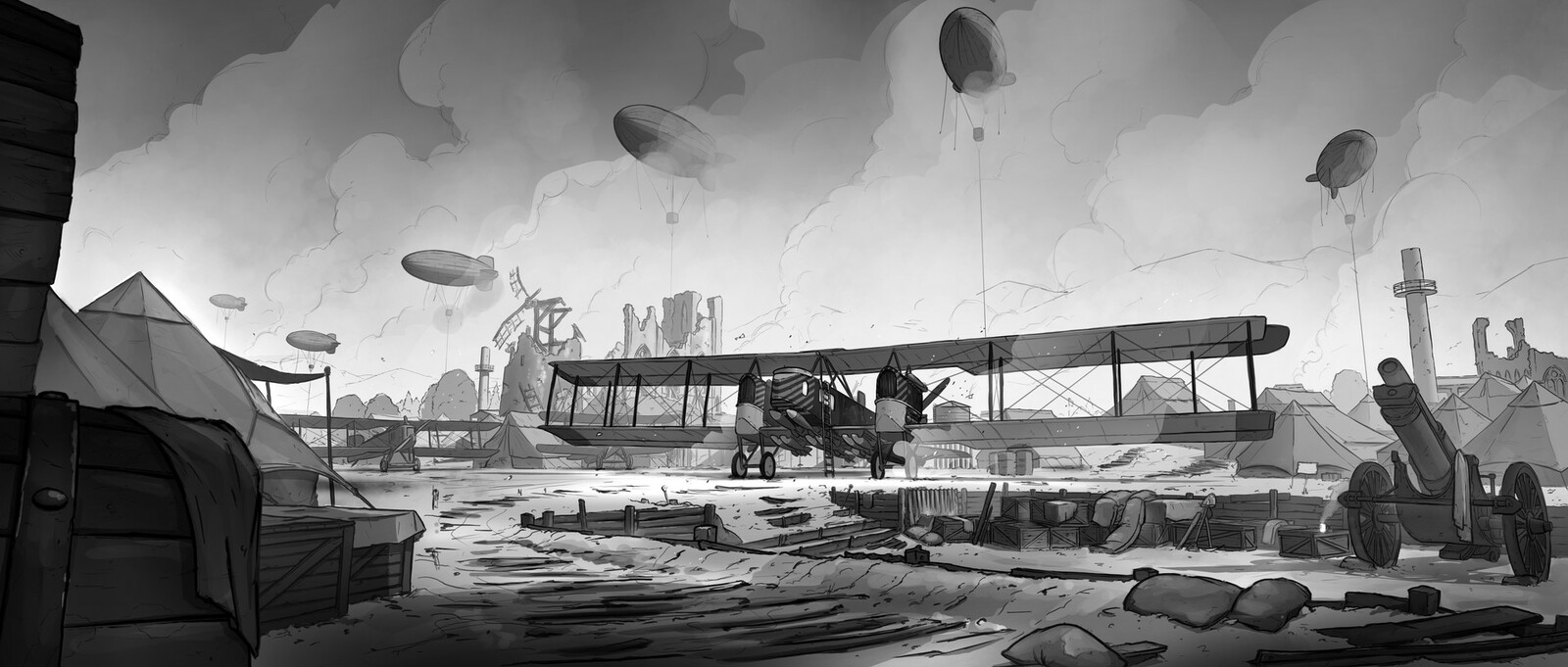 Steampunk Great War - Airfield 