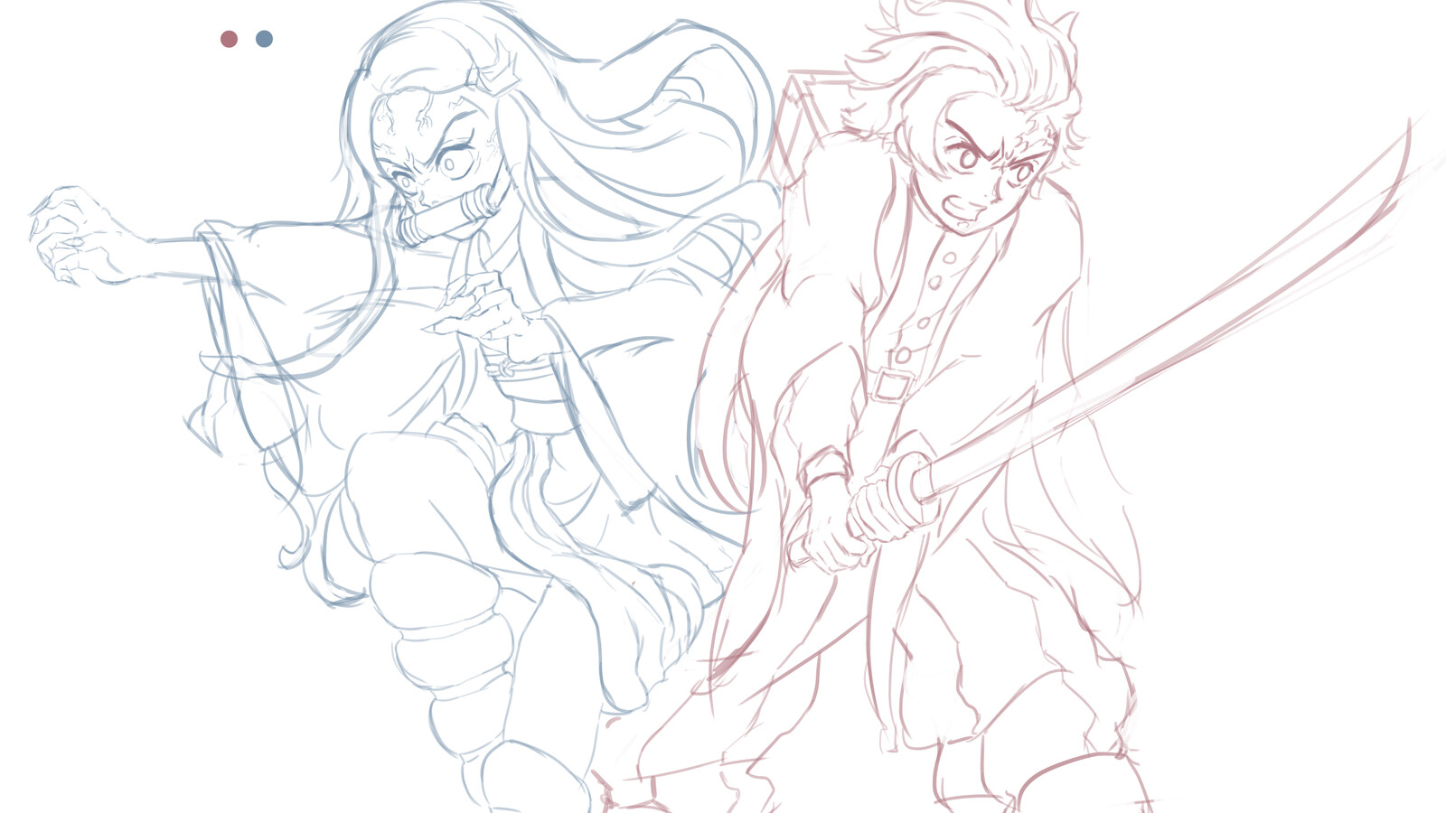 Nezuko And Tanjiro Outline