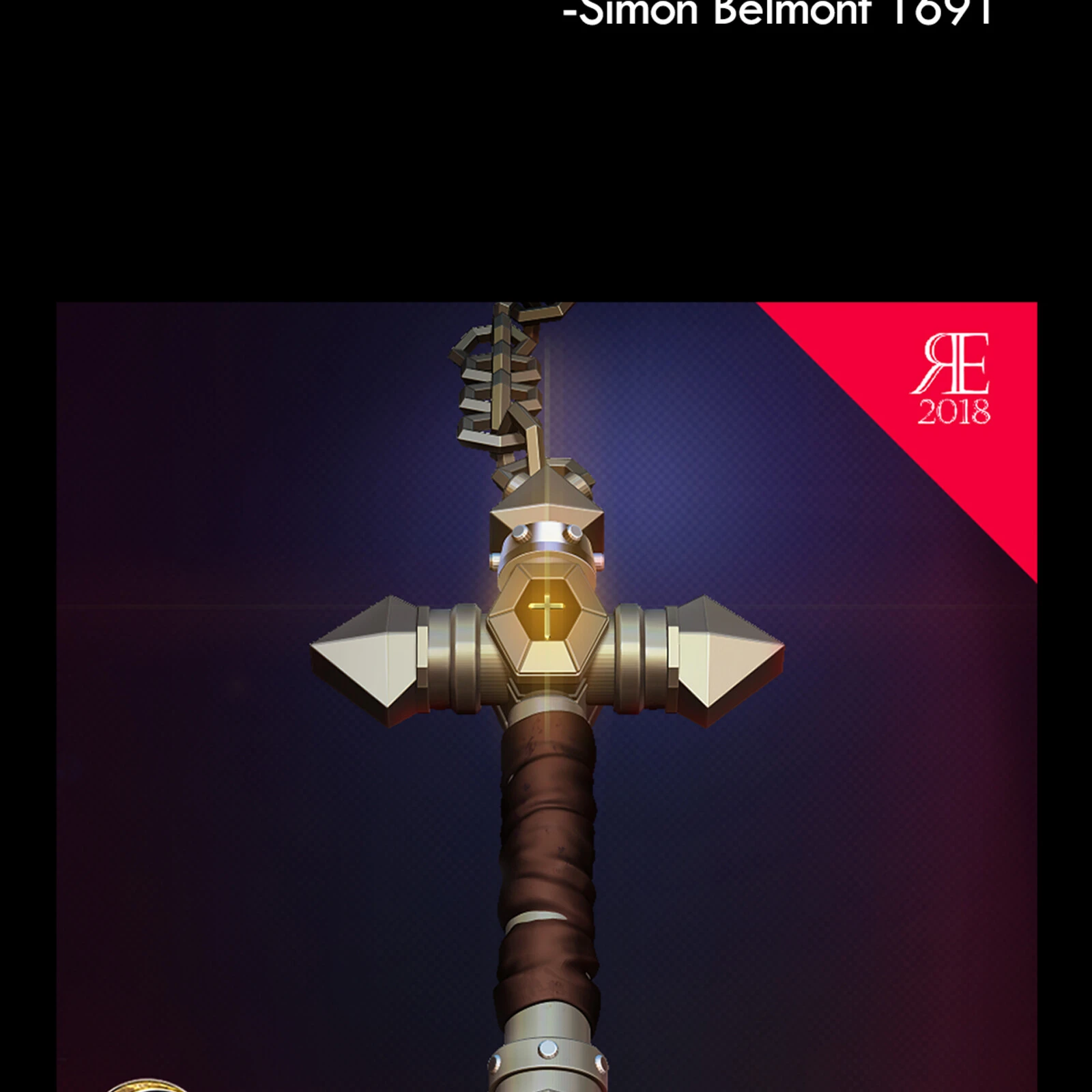 Polypaint Z-Brush hard suface model of the Vampire Killer from Castlevania. 