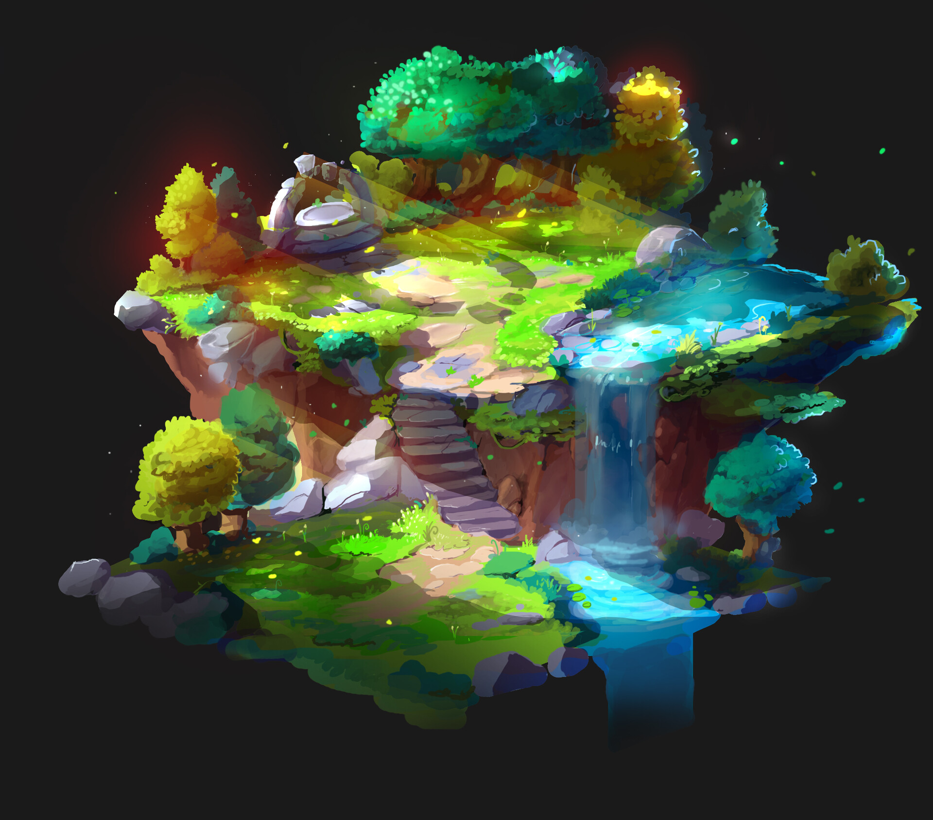 ArtStation - 2d concept art #3 (mystic forest) isometric speed Painting ...