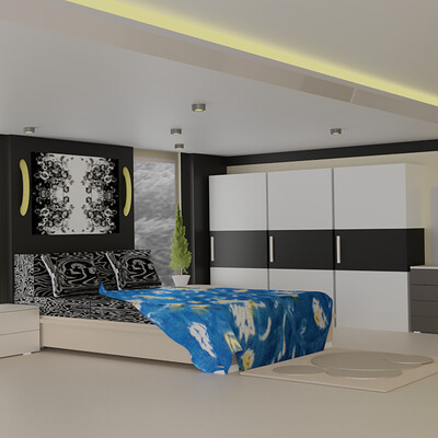 Jibran khan modern bedroom decoration imspirational final render