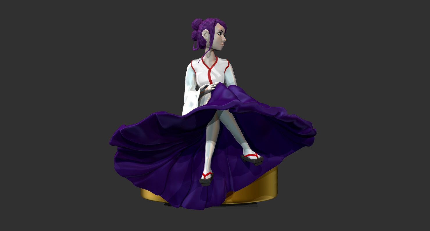 Artstation Saika Full Body Zbrush 19 Keane Ng