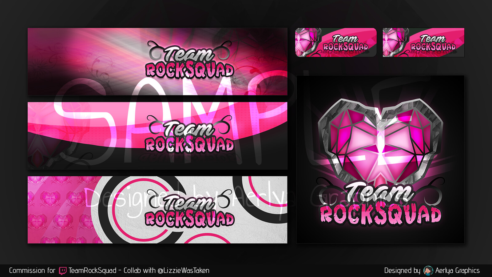 Here is the new look of my Twitch team, Team RockSquad ! I've collabed with another team artist on the logo and came up with the panels and headers ! This was a bunch of fun to work on C: