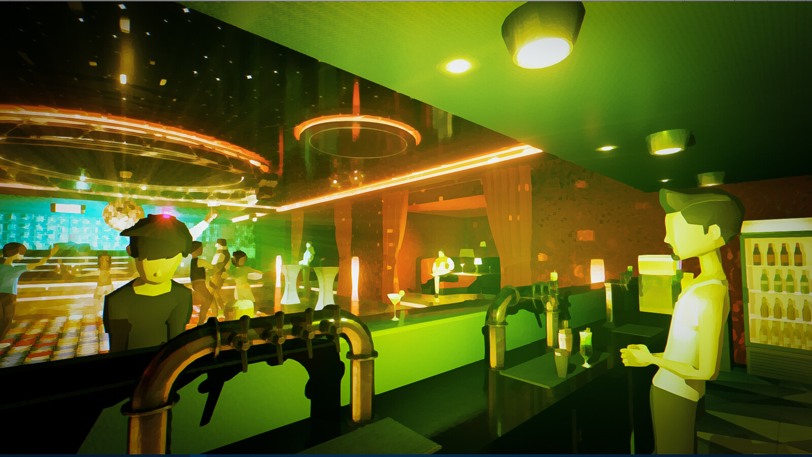 The uncomfortable colors and postures of the characters empowered the melancholic environment.   