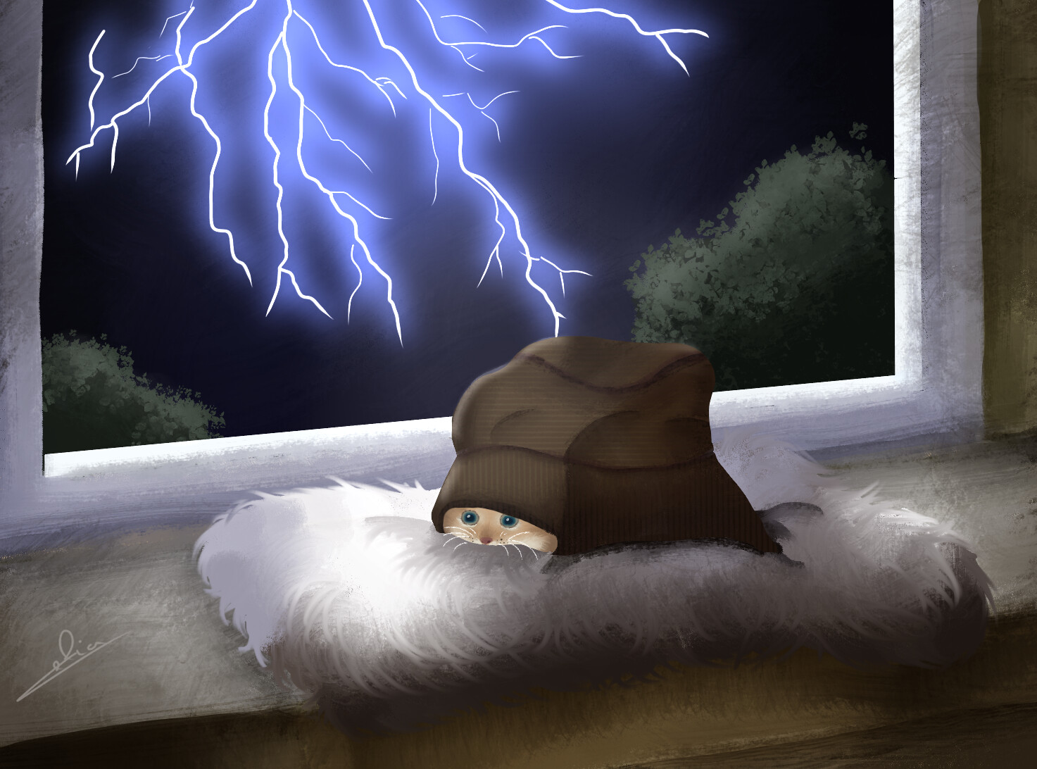 Artstation Scared Of Thunder Celia Rabier