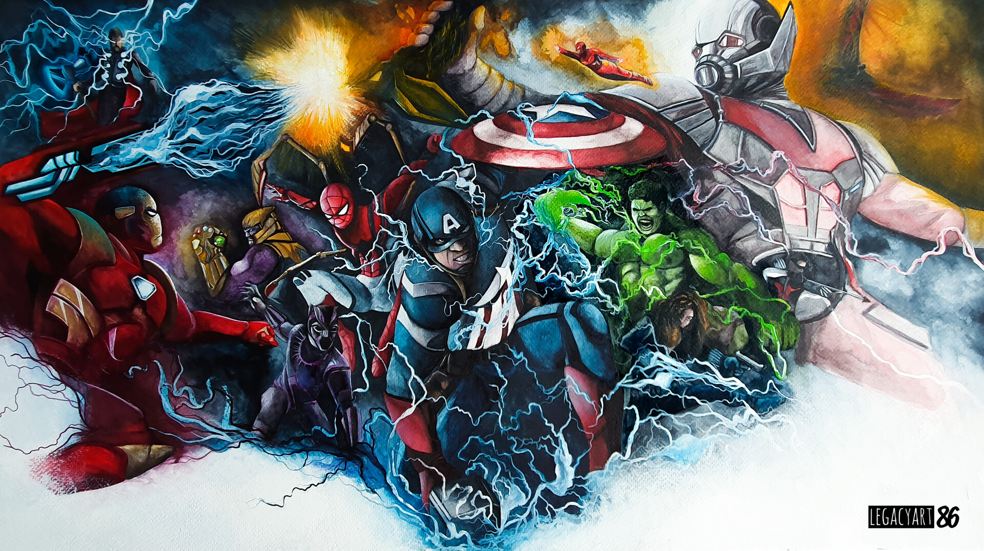 Darell Trianni The Avengers In Watercolour