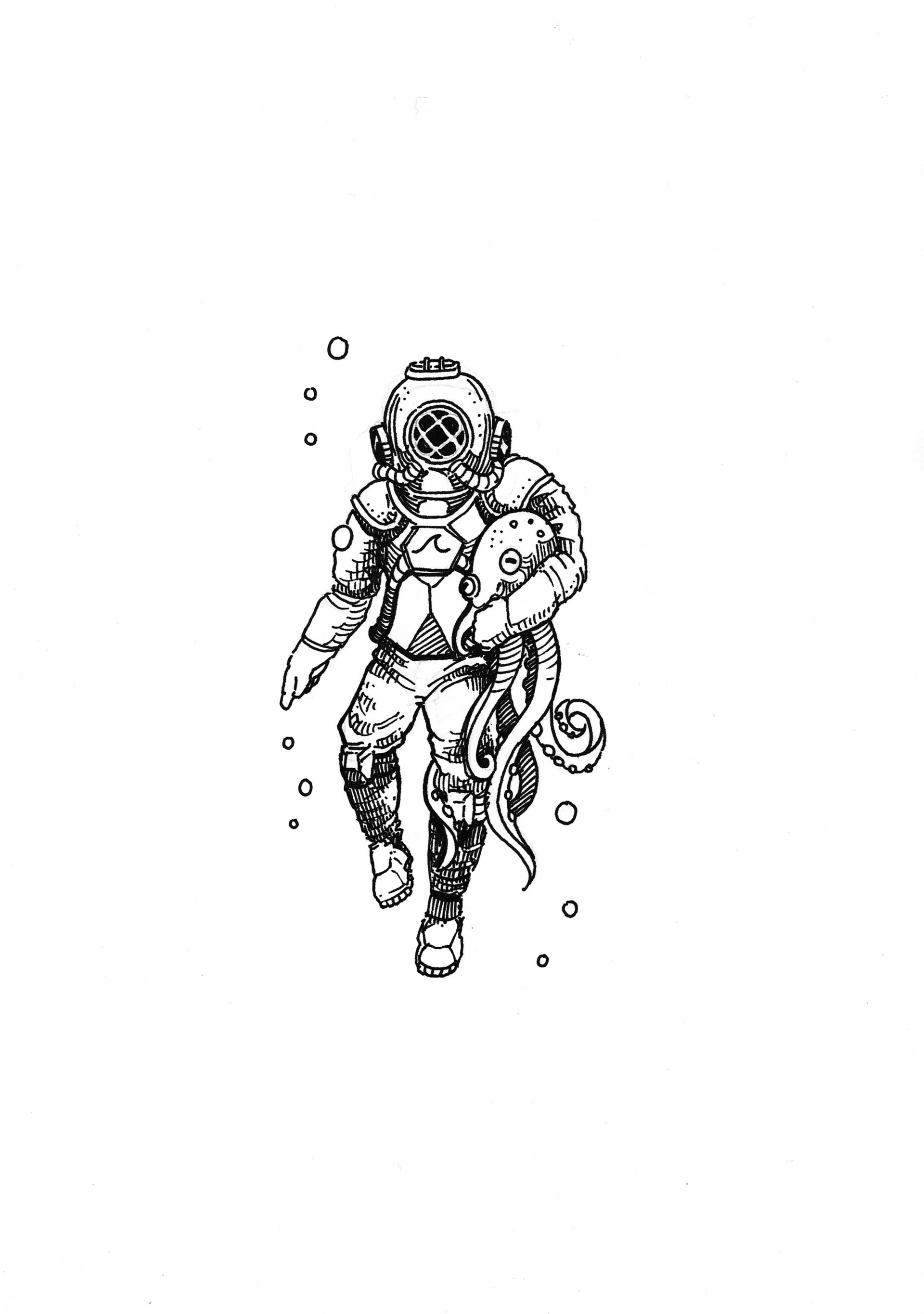 Artstation Tom Tom S Astronaut Scuba Diver Marcin Bilinski