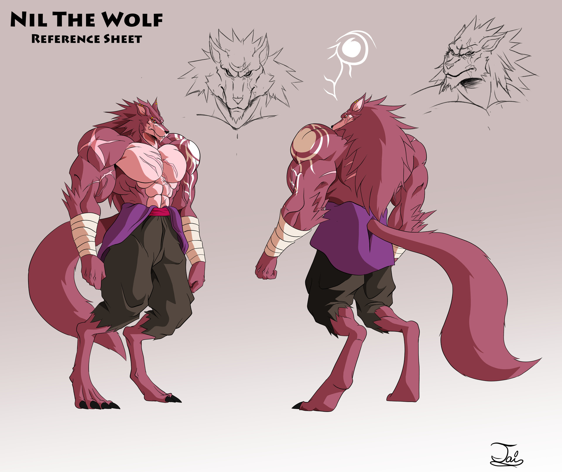 Artstation Nil The Wolf Character Sheet Levon Bellamy