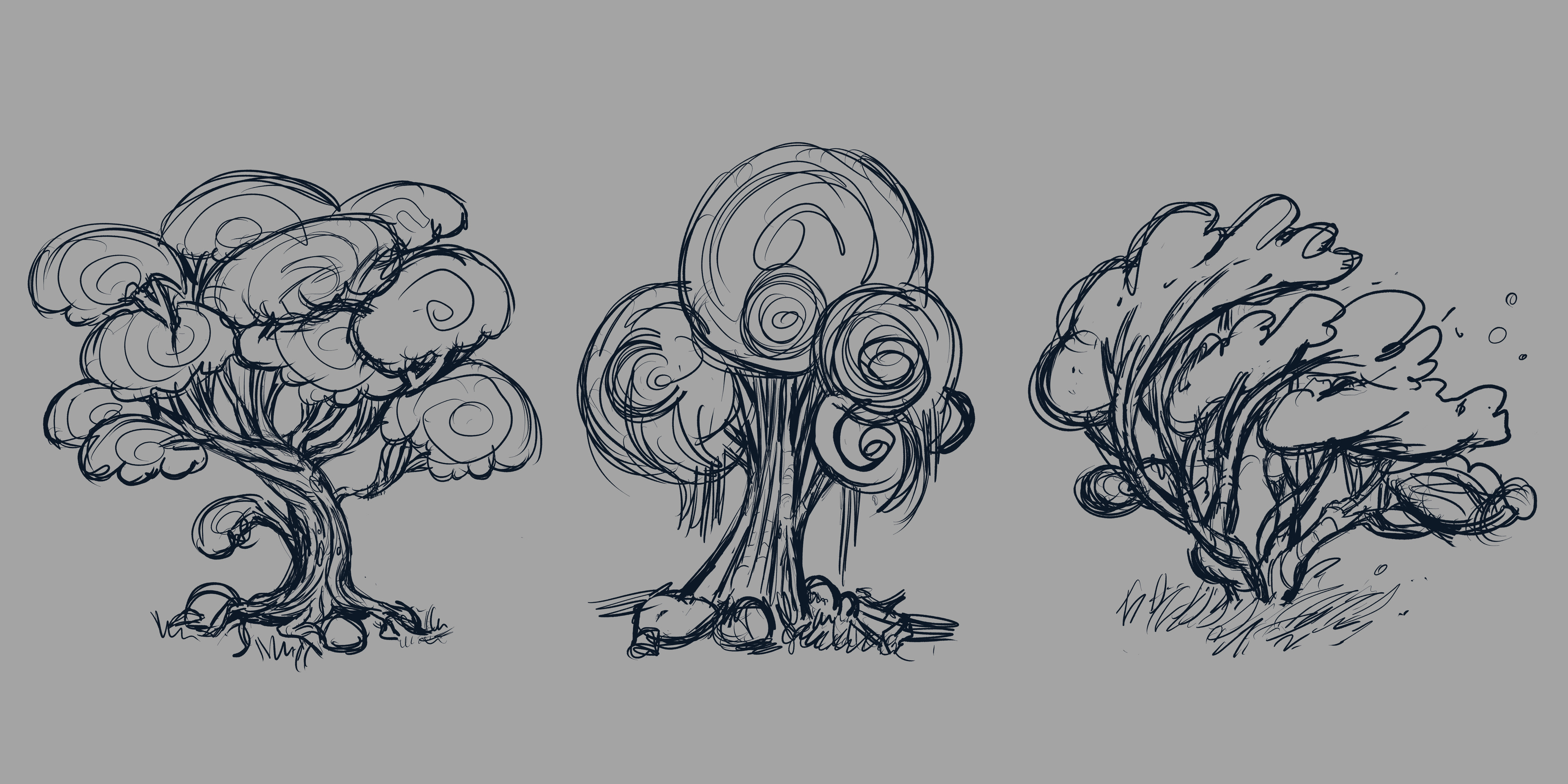 More detailed sketch for trees number 5, 11 and 16