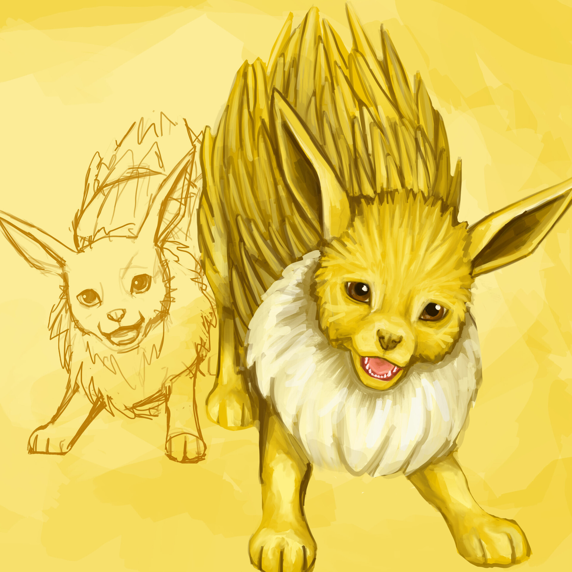 QUADRO EVOLUÇÕES DO EEVEE - Louzan Illustrations