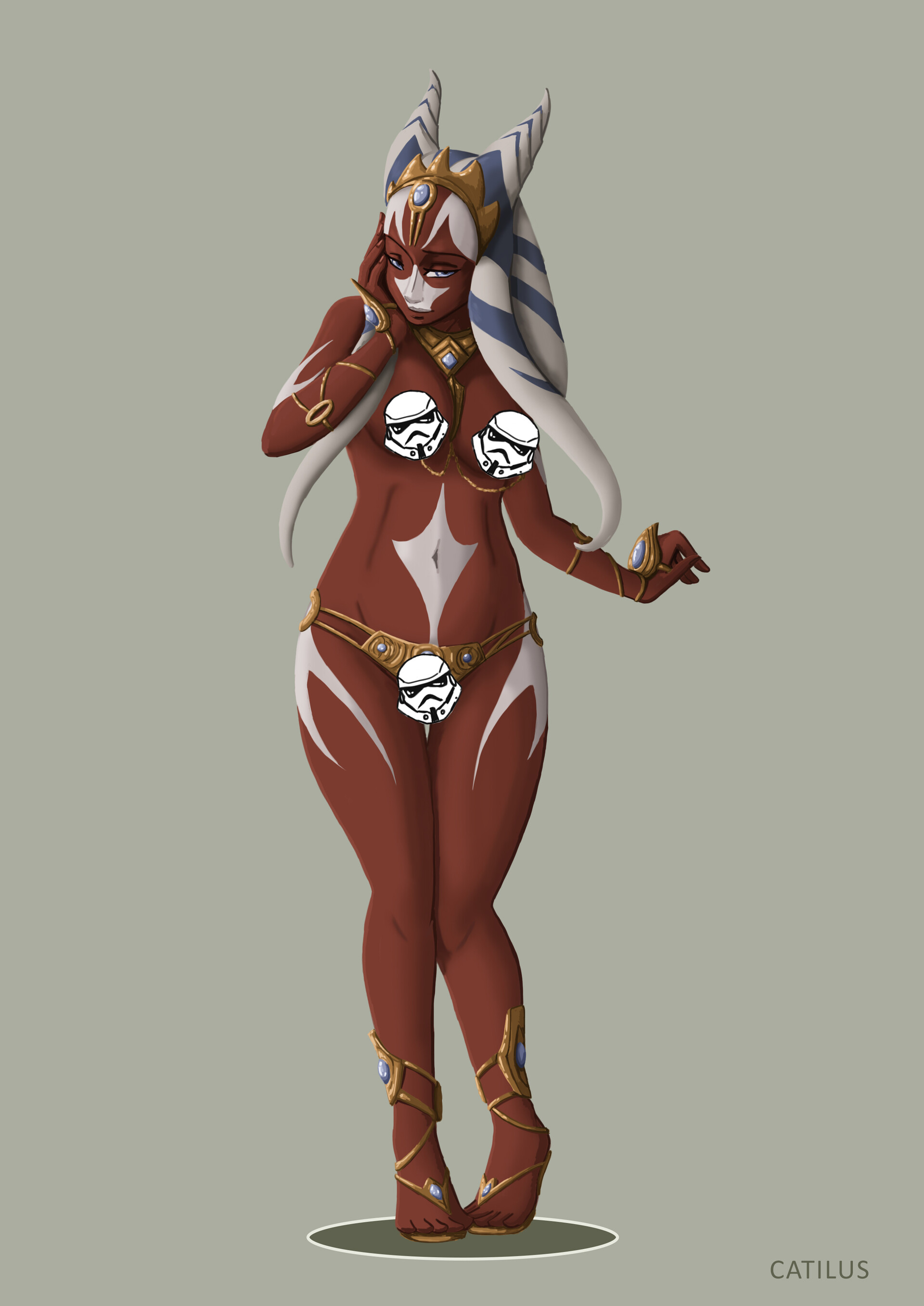 Character Name: Arcellia Shareen, Togruta Jedi Weaponmaster, in Underwear(Y...