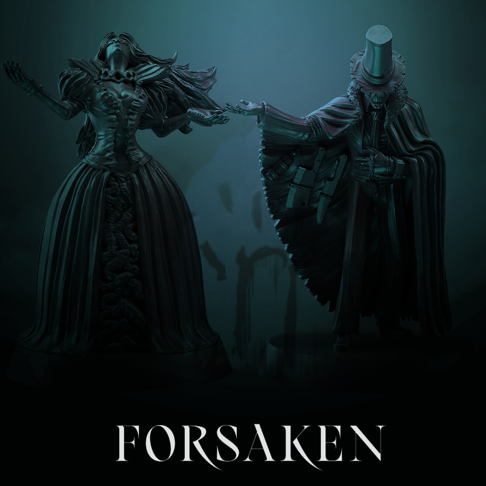 Forsaken boardgame miniatures - Jack the Ripper - Elisabeth Bathory 