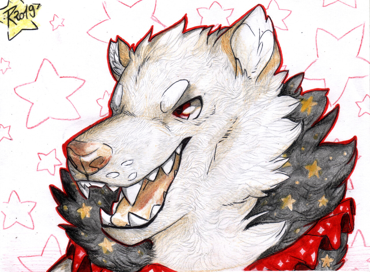 Another ArtFight attack, or better a revenge! Portrait of Soren, a beautiful character that belongs to Silverdahedgehog13. Drawn with colored pencils and pen. 