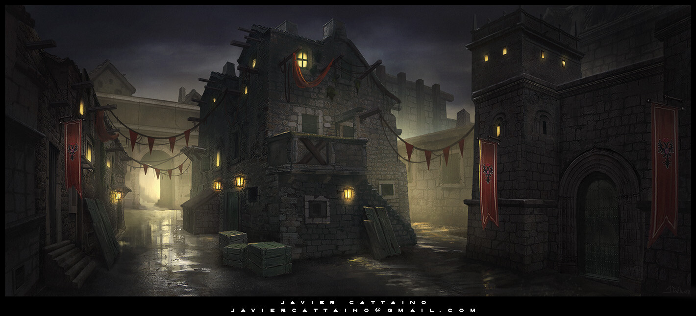 medieval town concept art