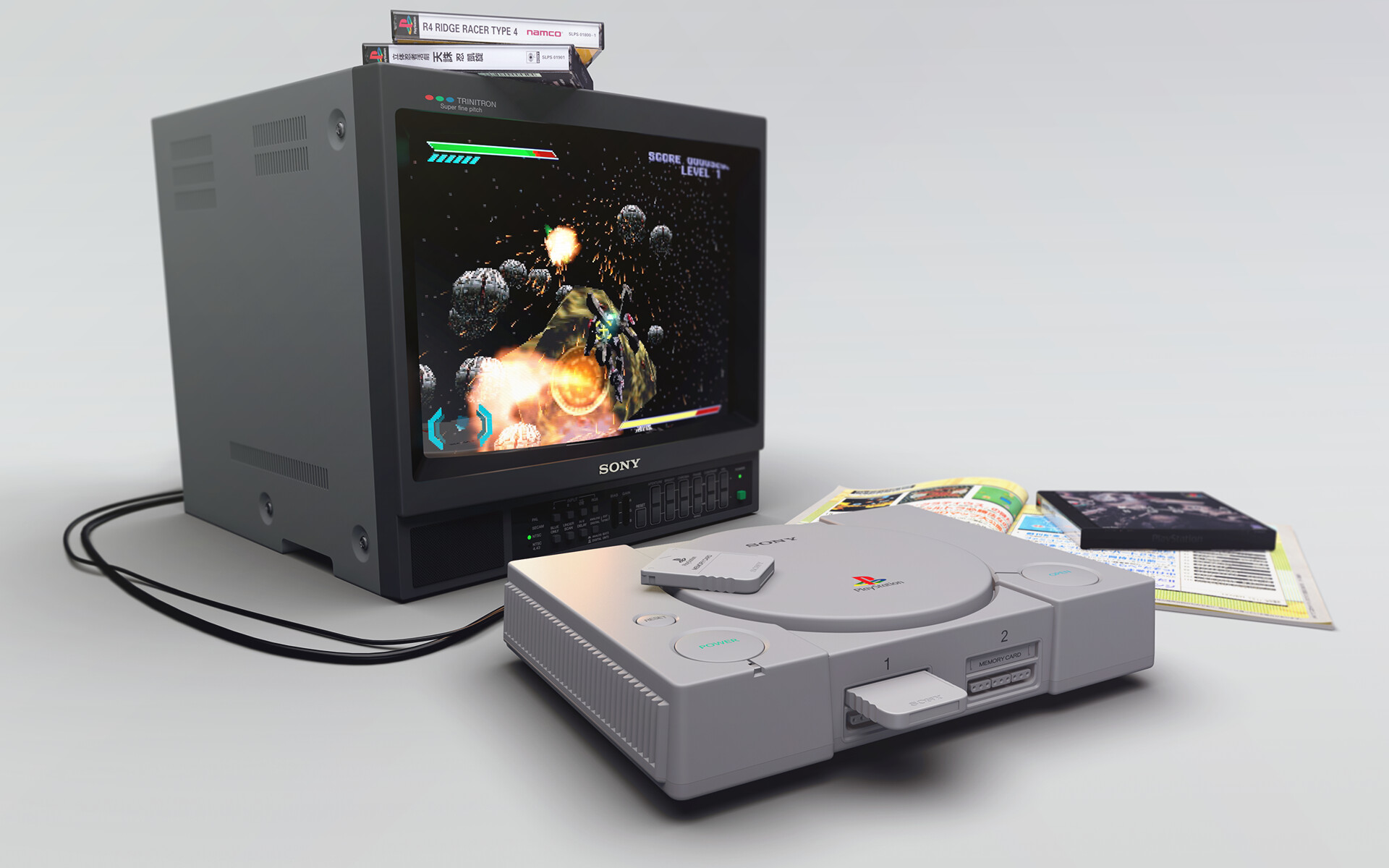 Artstation Sony Playstation Scph 1000 Artstation Sony Playstation Scph 1000