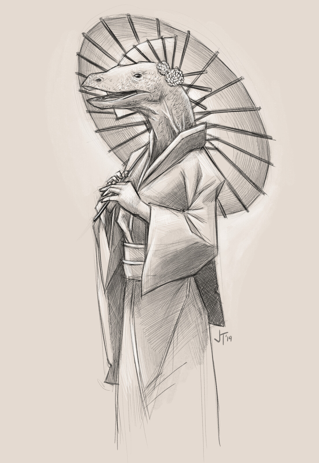 Kimono Dragon Sketch