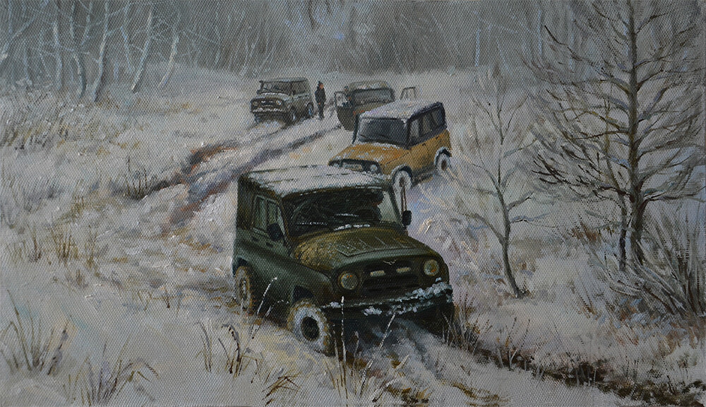 Уазик в грязи рисунок