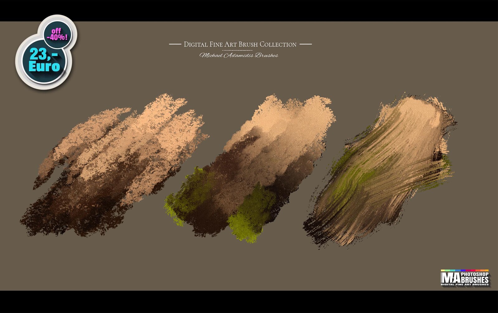 MA-Brush Pack 416 Oil &amp; Acrylic Brushes! - Photoshop Brushes with Oil Painting Texture - 